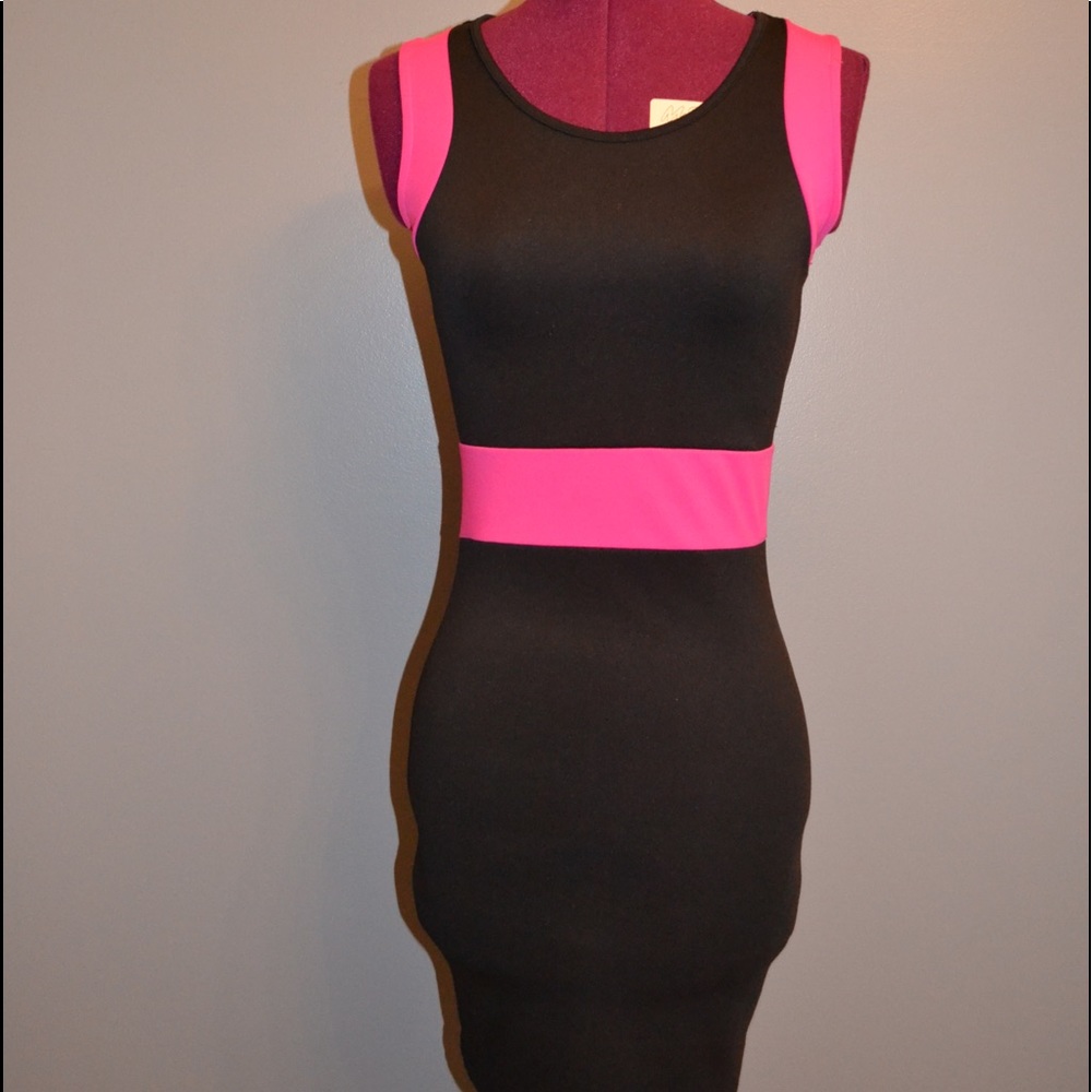 Pink and black dress